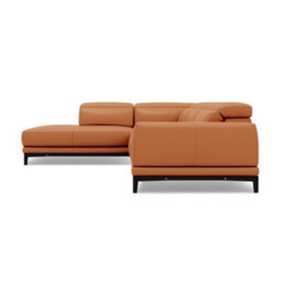 Valencia Valletta Top Grain Leather L Shape With Left Chaise Sofa Cognac Kiln-Dried Wood Adjustable Headrest - thumbnail 9