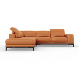Valencia Valletta Top Grain Leather L Shape With Left Chaise Sofa Cognac Kiln-Dried Wood Adjustable Headrest - thumbnail 8
