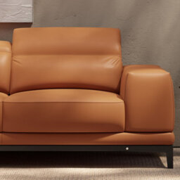Valencia Valletta Top Grain Leather L Shape With Left Chaise Sofa Cognac Kiln-Dried Wood Adjustable Headrest - thumbnail 7