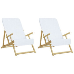 Walplus Beach Towels 2 Pcs White 60X135 Cm Fabric 400 Gsm - thumbnail 4