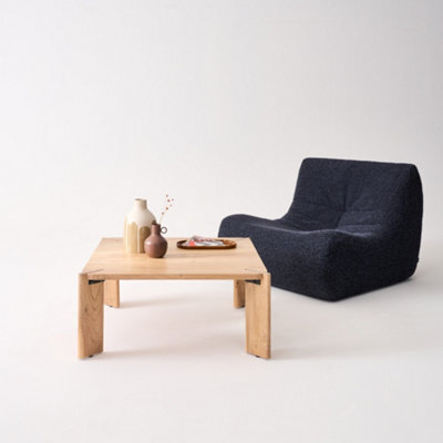 Sweeek - Square Coffee Table In Solid Acacia Wood Reva Natural 80X80X36 Cm - image 1