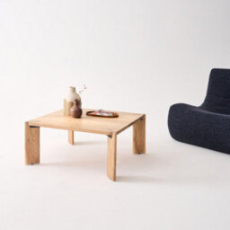 Sweeek - Square Coffee Table In Solid Acacia Wood Reva Natural 80X80X36 Cm - thumbnail 3