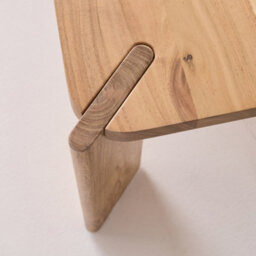 Sweeek - Square Coffee Table In Solid Acacia Wood Reva Natural 80X80X36 Cm - thumbnail 4