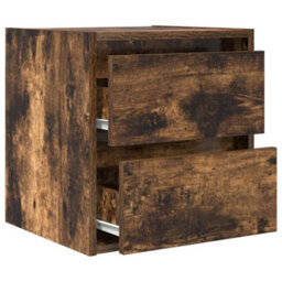 Berkfield Wall-Mounted Bedside Cabinet Smoked Oak 38X34X40 Cm - thumbnail 5