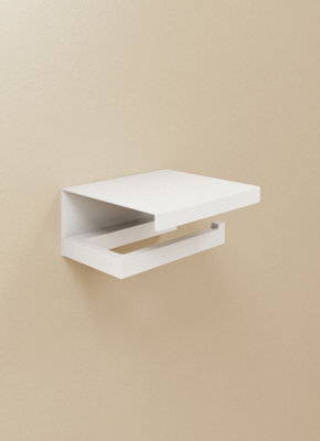 Cosmic Toilet Roll Holder, White Matt, Wall-Mounted, 13 Cm. Collection The Grid - image 1
