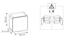 Impact Furniture Small Bathroom Cabinet Wall Mounted Storage Cube Unit Cupboard Floating Square Cubby White Gloss Oak Modern Arub - thumbnail 4