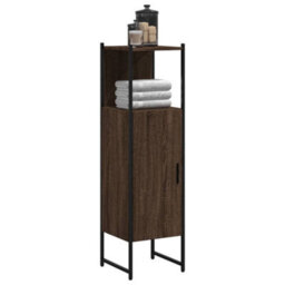 Berkfield Bathroom Cabinet Brown Oak 33X33X120.5 Cm Engineered Wood