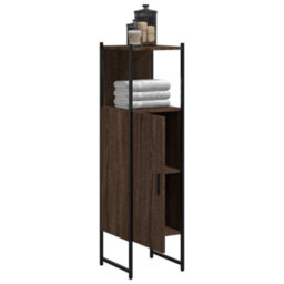 Berkfield Bathroom Cabinet Brown Oak 33X33X120.5 Cm Engineered Wood - thumbnail 4