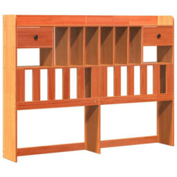 Berkfield Bookcase Bed Without Mattress Wax Brown 140X190 Cm Solid Wood Pine - thumbnail 6