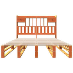 Berkfield Bookcase Bed Without Mattress Wax Brown 140X190 Cm Solid Wood Pine - thumbnail 4