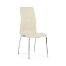 Furniture 48 Fabrice Cream Faux Leather Dining Chairs (Pair) - thumbnail 2