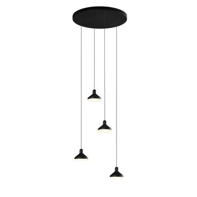 Luminosa Lighting Luminosa Antaras 4 Light Round Pendant, 32W Led, 3000K, 2360Lm, Black, 3Yrs Warranty - image 1