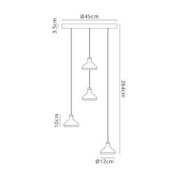 Luminosa Lighting Luminosa Antaras 4 Light Round Pendant, 32W Led, 3000K, 2360Lm, Black, 3Yrs Warranty - thumbnail 5