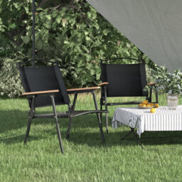 Berkfield Camping Chairs 2 Pcs Black 54X55X78 Cm Oxford Fabric
