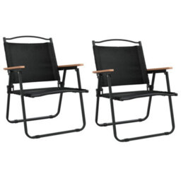Berkfield Camping Chairs 2 Pcs Black 54X55X78 Cm Oxford Fabric - thumbnail 2