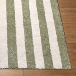 Livabliss Fossay Shaggy-Washable Cream Green Modern High Pile Striped Living Bedroom Rug 160 X 213 Cm Easy Care, Non Shedding - thumbnail 5