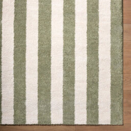 Livabliss Fossay Shaggy-Washable Cream Green Modern High Pile Striped Living Bedroom Rug 160 X 213 Cm Easy Care, Non Shedding - thumbnail 7