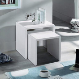 Oakham Stratton Contemporary Nest Of 2 Tables In White - thumbnail 2