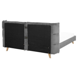Beliani Bed Velvet Senlis 160 X 200 Cm (Eu King Size) Grey - thumbnail 6