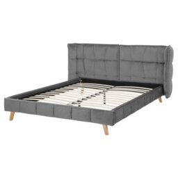 Beliani Bed Velvet Senlis 160 X 200 Cm (Eu King Size) Grey - thumbnail 5