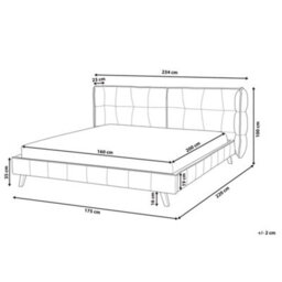 Beliani Bed Velvet Senlis 160 X 200 Cm (Eu King Size) Grey - thumbnail 3