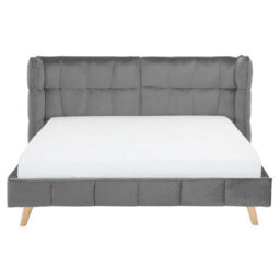 Beliani Bed Velvet Senlis 160 X 200 Cm (Eu King Size) Grey - thumbnail 4