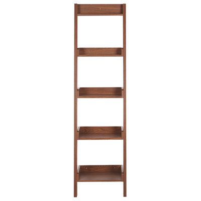 Wyld And Coco Astra 4-Tier Ladder Bookcase, Dark Brown Mdf, W45 X D43 X H169Cm - image 1
