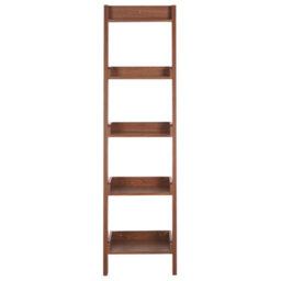 Wyld And Coco Astra 4-Tier Ladder Bookcase, Dark Brown Mdf, W45 X D43 X H169Cm - thumbnail 1
