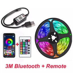 3M Usb Led Strip Lights With Bluetooth & App Control, 5050 Rgb Colour Changing Tape For Kitchen Cabinets And Tv - thumbnail 1