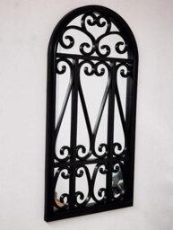 Biznest 71X35Cm Wall Mirror Black Window Style Wall Mirror Stylish Decor Mirror - thumbnail 2