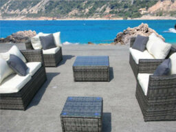 New Rattan Wicker Conservatory Outdoor Garden Furniture Set Corner Sofa Table Grey - thumbnail 3