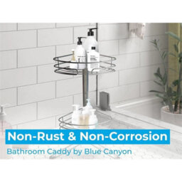 2 Tier Rustproof Corner Bathroom Storage Shelf - thumbnail 5