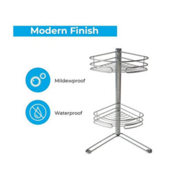 2 Tier Rustproof Corner Bathroom Storage Shelf - thumbnail 3