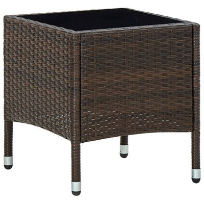 Vidaxl Garden Table Brown 40X40X45 Cm Poly Rattan - image 1