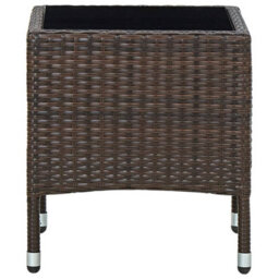 Vidaxl Garden Table Brown 40X40X45 Cm Poly Rattan - thumbnail 2