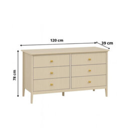 Melody Maison Large Chest Of Drawers And Pair Of Bedside Tables - Hales Taupe Range - thumbnail 8