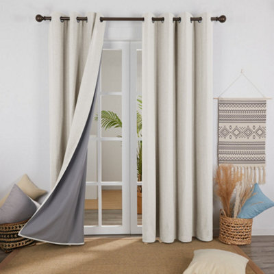 Deconovo Full Blackout Curtains With Coating Back Layer Thermal Curtains For Bedroom, 46 X 54 Inch, Light Cream, 1 Pair - image 1