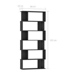Vidaxl Book Cabinet/room Divider Black 80X24X192 Cm Engineered Wood - thumbnail 9