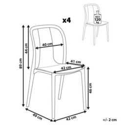 Beliani Set Of 4 Garden Chairs Spezia White - thumbnail 3