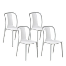 Beliani Set Of 4 Garden Chairs Spezia White - thumbnail 1