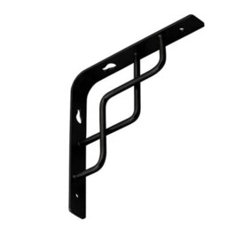 Heavy Duty Metal Shelf Bracket - Black Powder Coated Wall Mounted Shelf Support - 200X200mm - thumbnail 1