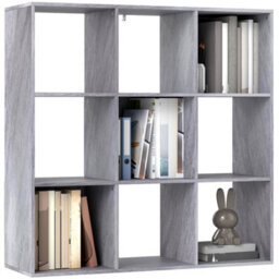 Homcom 9 Cube Storage Unit Cabinet Bookcase Display Shelves, Marble Grey - thumbnail 2