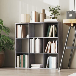 Homcom 9 Cube Storage Unit Cabinet Bookcase Display Shelves, Marble Grey - thumbnail 9