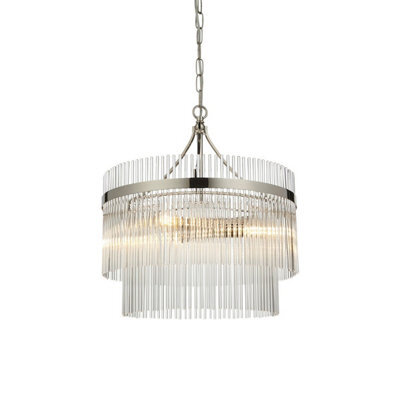 Luminosa Lighting Luminosa Marietta 3 Light Multi Arm Lamp Ceiling Pendant Bright Nickel - image 1