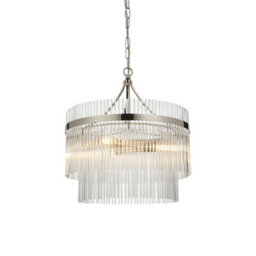 Luminosa Lighting Luminosa Marietta 3 Light Multi Arm Lamp Ceiling Pendant Bright Nickel - thumbnail 1