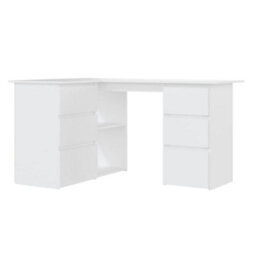 Vidaxl Corner Desk White 145X100X76 Cm Engineered Wood Corner Desks - thumbnail 2