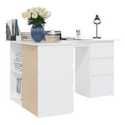 Vidaxl Corner Desk White 145X100X76 Cm Engineered Wood Corner Desks - thumbnail 5