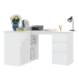 Vidaxl Corner Desk White 145X100X76 Cm Engineered Wood Corner Desks - thumbnail 4