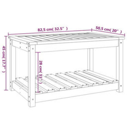 Berkfield Garden Table Black 82.5X50.5X45 Cm Solid Wood Pine - thumbnail 8