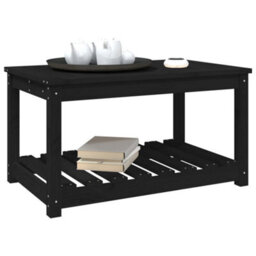Berkfield Garden Table Black 82.5X50.5X45 Cm Solid Wood Pine - thumbnail 4